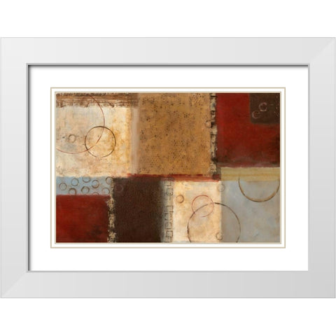 Seasons Go Round II White Modern Wood Framed Art Print with Double Matting by Tava Studios
