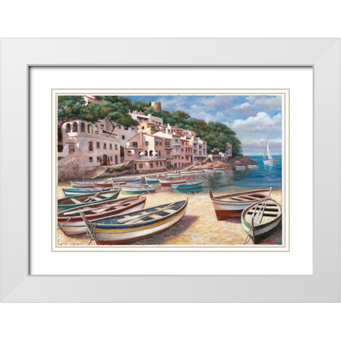 Bella Mattina I White Modern Wood Framed Art Print with Double Matting by Chiu, T.C.