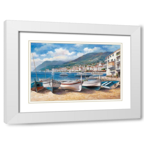 Bella Mattina II White Modern Wood Framed Art Print with Double Matting by Chiu, T.C.