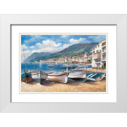 Bella Mattina II White Modern Wood Framed Art Print with Double Matting by Chiu, T.C.