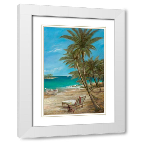 Relaxing Interlude White Modern Wood Framed Art Print with Double Matting by Manning, Ruane