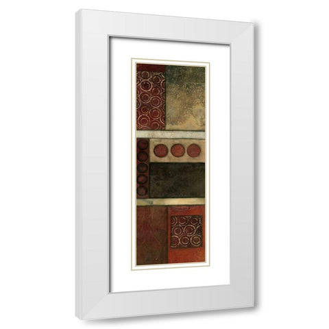 Spiced Geometric II White Modern Wood Framed Art Print with Double Matting by Olson, Norm