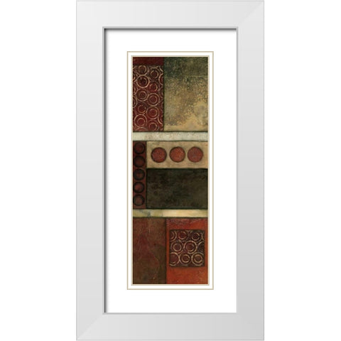 Spiced Geometric II White Modern Wood Framed Art Print with Double Matting by Olson, Norm
