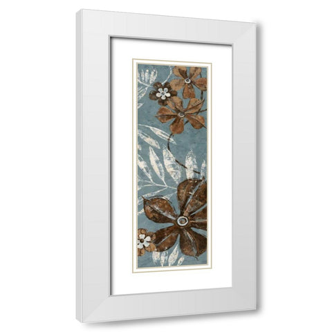 Denim Garden I White Modern Wood Framed Art Print with Double Matting by Donovan, Maria