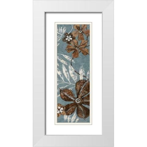 Denim Garden I White Modern Wood Framed Art Print with Double Matting by Donovan, Maria