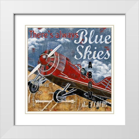 Blue Skies White Modern Wood Framed Art Print with Double Matting by Donovan, Maria