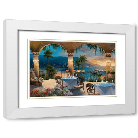 Amalfi Holiday I White Modern Wood Framed Art Print with Double Matting by Chiu, T.C.