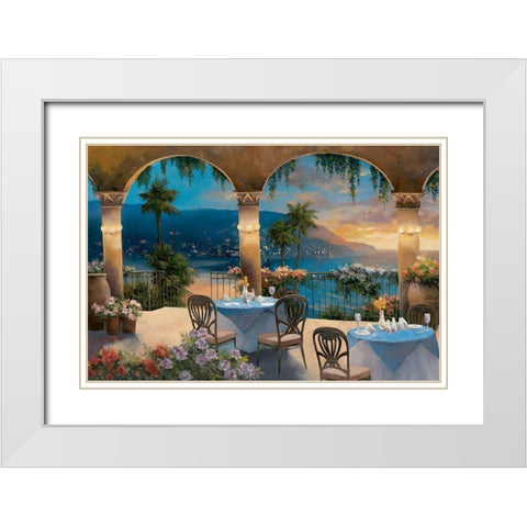 Amalfi Holiday I White Modern Wood Framed Art Print with Double Matting by Chiu, T.C.