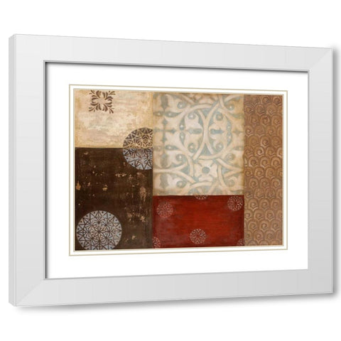 Twilight Abstract II White Modern Wood Framed Art Print with Double Matting by Tava Studios