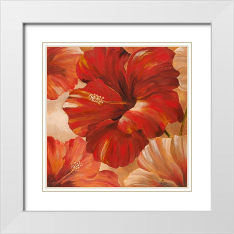 Sunlit Bloom II White Modern Wood Framed Art Print with Double Matting by Nan