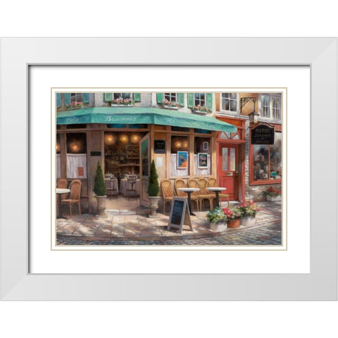 Cafe Beuchons White Modern Wood Framed Art Print with Double Matting by Chiu, T.C.