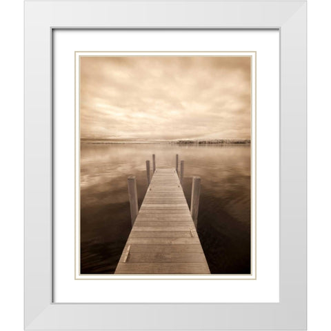 North Sky II White Modern Wood Framed Art Print with Double Matting by Nagler, Monte