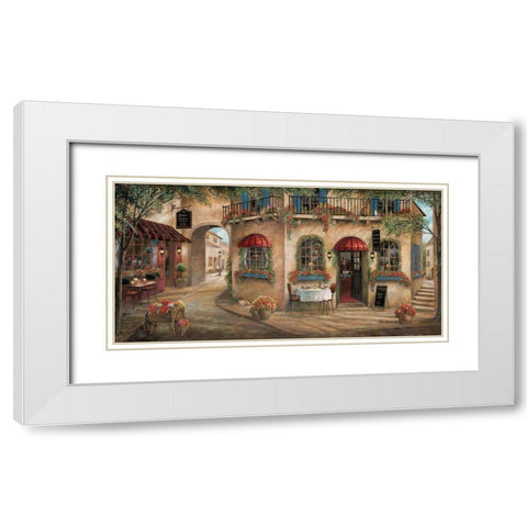 Ginos Pizzeria White Modern Wood Framed Art Print with Double Matting by Manning, Ruane
