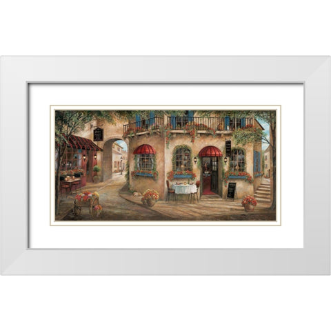 Ginos Pizzeria White Modern Wood Framed Art Print with Double Matting by Manning, Ruane