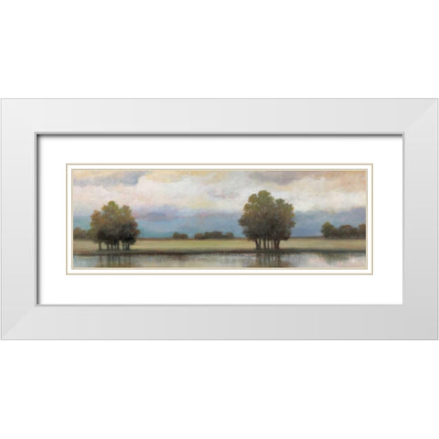 Lazy River II White Modern Wood Framed Art Print with Double Matting by Chiu, T.C.