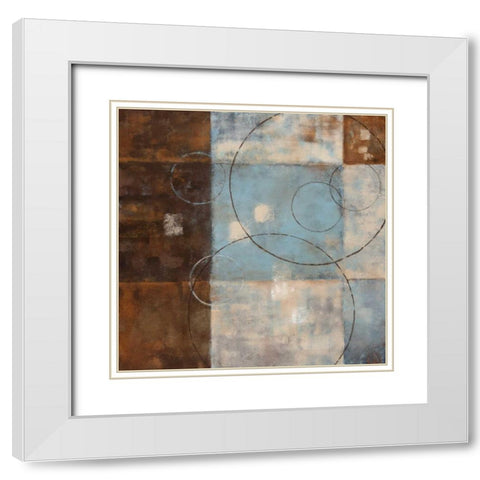Double Vision I White Modern Wood Framed Art Print with Double Matting by Nan