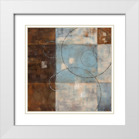 Double Vision I White Modern Wood Framed Art Print with Double Matting by Nan