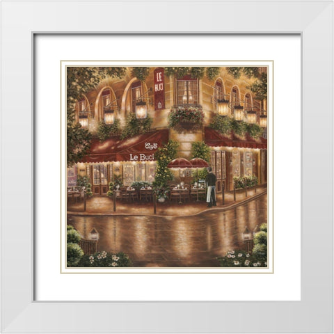 Cafe le Buci White Modern Wood Framed Art Print with Double Matting by Brown, Betsy