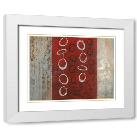 Dangling Geometric I White Modern Wood Framed Art Print with Double Matting by Nan