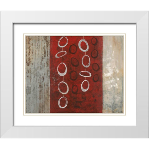 Dangling Geometric I White Modern Wood Framed Art Print with Double Matting by Nan