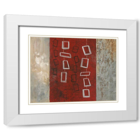 Dangling Geometric II White Modern Wood Framed Art Print with Double Matting by Nan