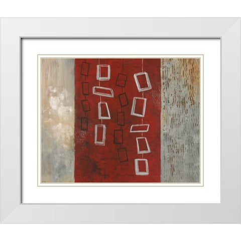 Dangling Geometric II White Modern Wood Framed Art Print with Double Matting by Nan