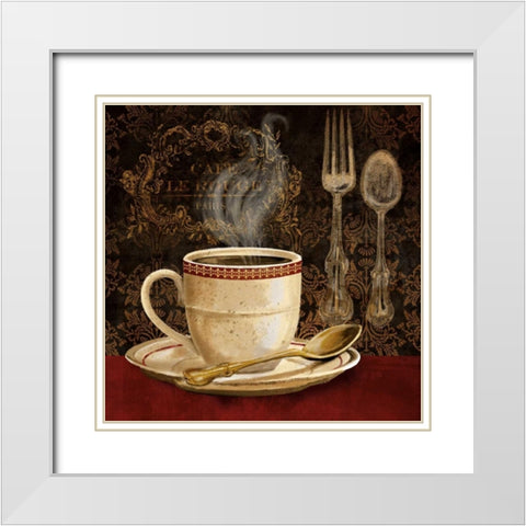 Cafe Rouge White Modern Wood Framed Art Print with Double Matting by Knutsen, Conrad