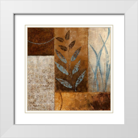 Blue Haven II White Modern Wood Framed Art Print with Double Matting by Nan