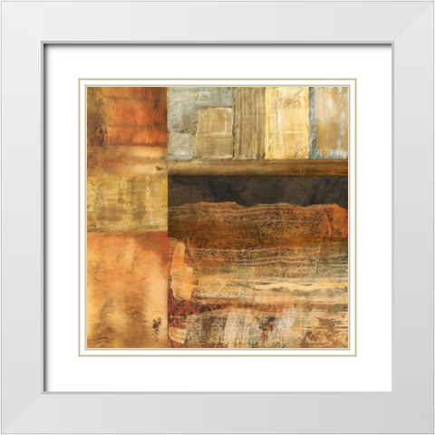 Amber Ground I White Modern Wood Framed Art Print with Double Matting by Olson, Norm