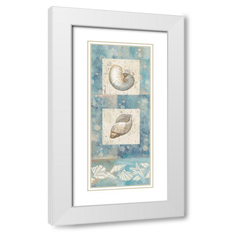 By the Sea I White Modern Wood Framed Art Print with Double Matting by Nan