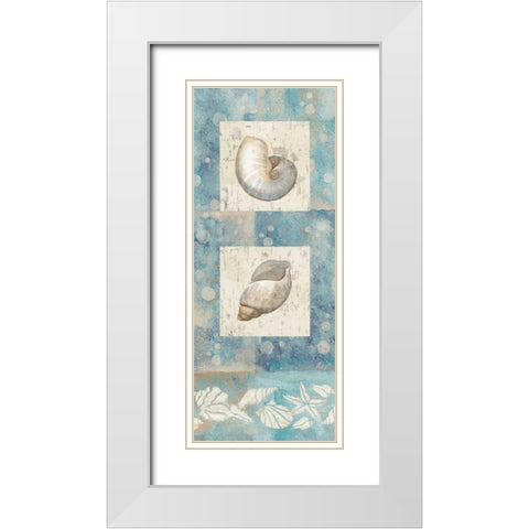 By the Sea I White Modern Wood Framed Art Print with Double Matting by Nan