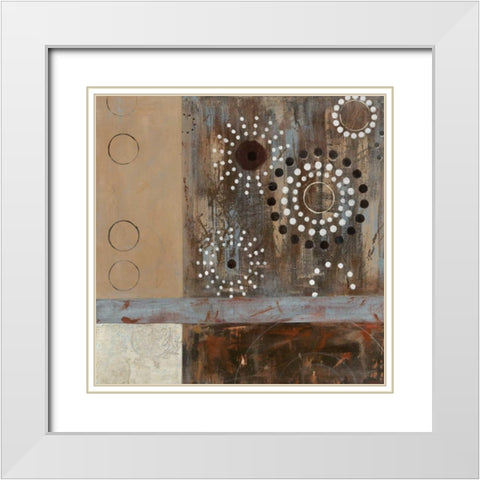 Henna II White Modern Wood Framed Art Print with Double Matting by Robinson, Carol
