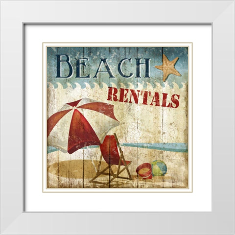 Beach Rentals White Modern Wood Framed Art Print with Double Matting by Knutsen, Conrad