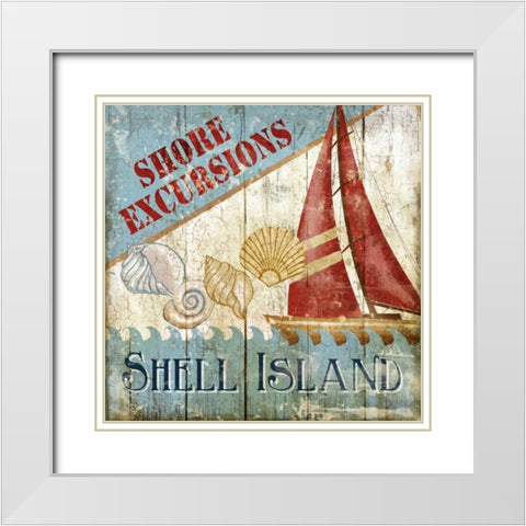 Shell Island White Modern Wood Framed Art Print with Double Matting by Knutsen, Conrad