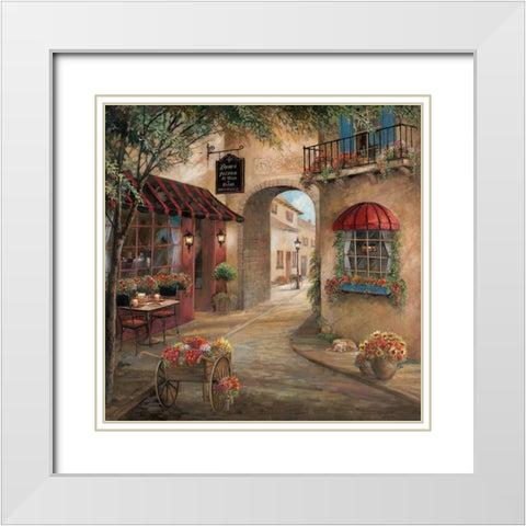 Ginos Pizzeria (Detail) White Modern Wood Framed Art Print with Double Matting by Manning, Ruane