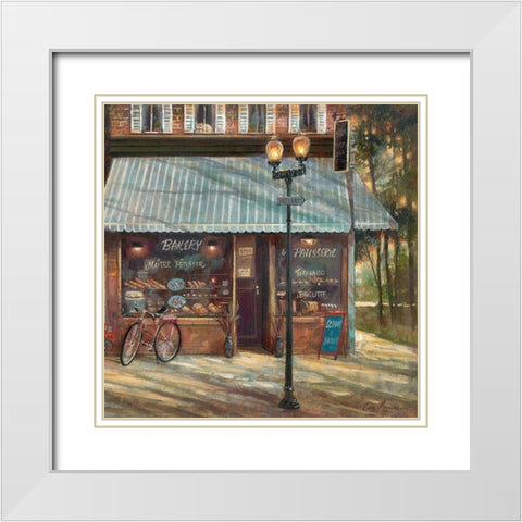 Pastry Shop White Modern Wood Framed Art Print with Double Matting by Manning, Ruane