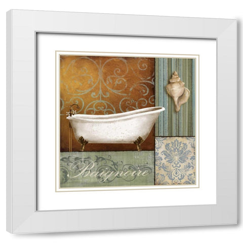 Baignoire White Modern Wood Framed Art Print with Double Matting by Knutsen, Conrad