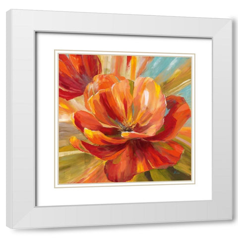 Island Blossom II White Modern Wood Framed Art Print with Double Matting by Nan