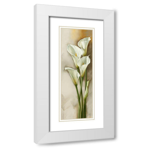 Callas Gracieux II White Modern Wood Framed Art Print with Double Matting by Levashov, Igor