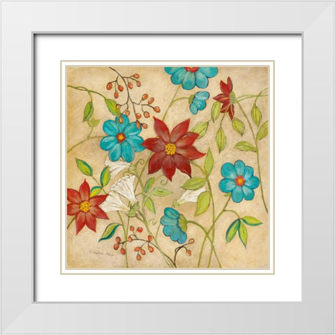 Cottage Garden I White Modern Wood Framed Art Print with Double Matting by Olson, Charlene