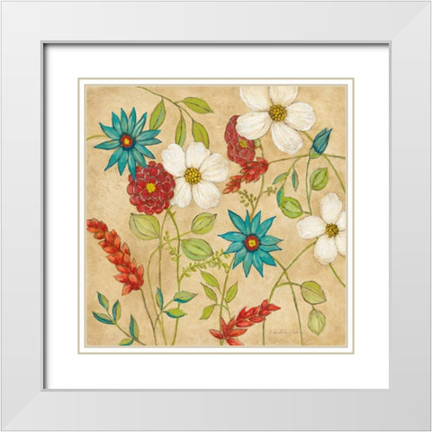 Cottage Garden II White Modern Wood Framed Art Print with Double Matting by Olson, Charlene