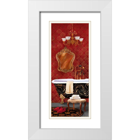 Bain de Luxe I White Modern Wood Framed Art Print with Double Matting by Knutsen, Conrad