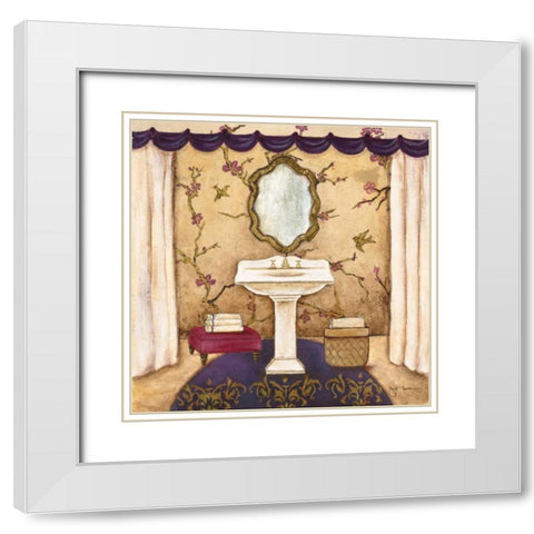 Purple Sink Passion II White Modern Wood Framed Art Print with Double Matting by Tava Studios