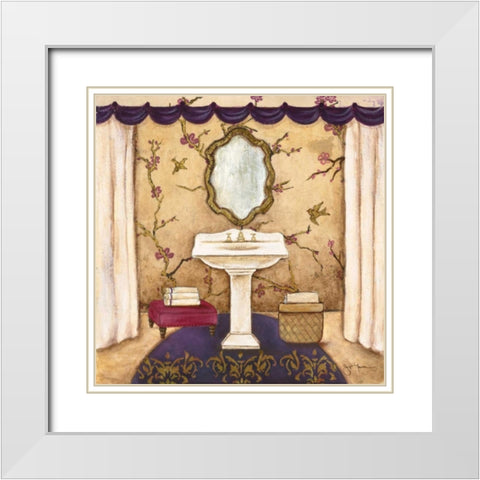 Purple Sink Passion II White Modern Wood Framed Art Print with Double Matting by Tava Studios