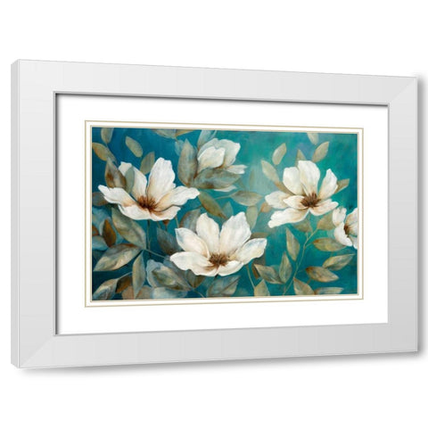 Shade of Blue White Modern Wood Framed Art Print with Double Matting by Robinson, Carol