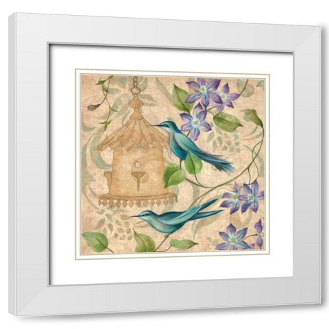 Springs Song II White Modern Wood Framed Art Print with Double Matting by Tava Studios