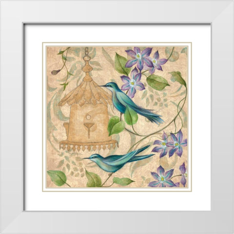 Springs Song II White Modern Wood Framed Art Print with Double Matting by Tava Studios