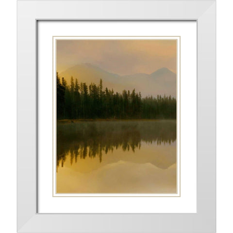 Twilight Reflection I White Modern Wood Framed Art Print with Double Matting by Delimont, Danita