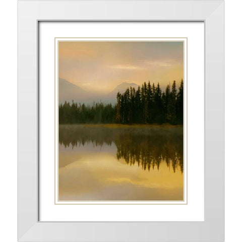 Twilight Reflection II White Modern Wood Framed Art Print with Double Matting by Delimont, Danita