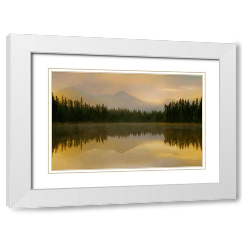 Twilight Reflection White Modern Wood Framed Art Print with Double Matting by Delimont, Danita